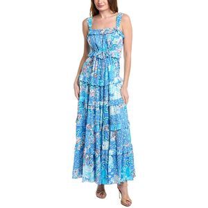 Diane Von Furstenberg Blue Floral Maxi Dress